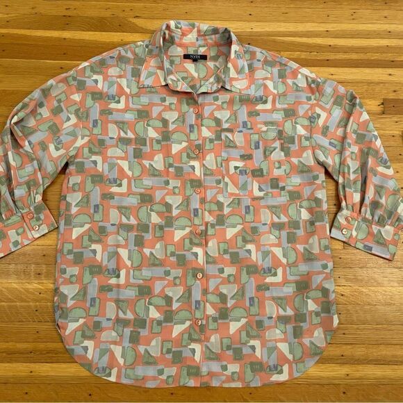 NYDJ patterned lightweight blouse - Picture 1 of 4